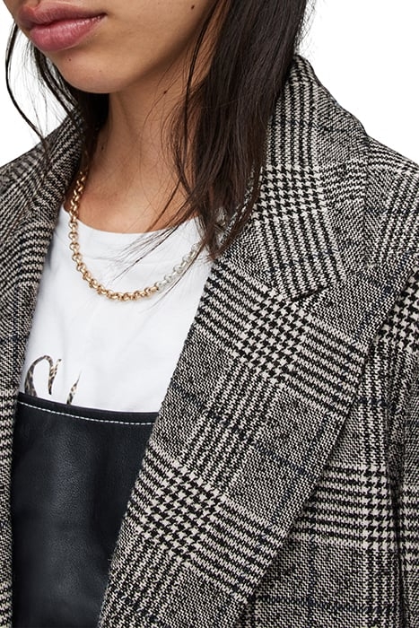 DUSTIE CHECK DUSTER BLACK/WHITE 6