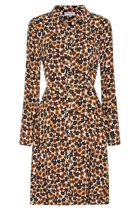 HAYLEY DRESS CREAM WHITE/COGNAC 4