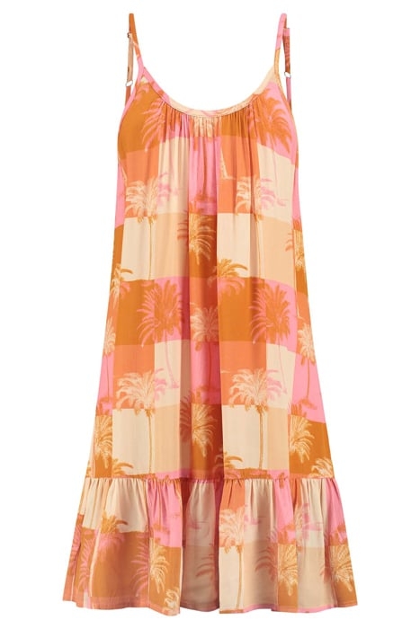 IBIZA DRESS BLOCK PALM ICED STRAWBERRY PINK 4