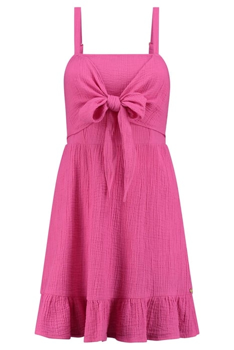 BORA-BORA DRESS MOUSSELINE WAFFLE AZALEA PINK 5