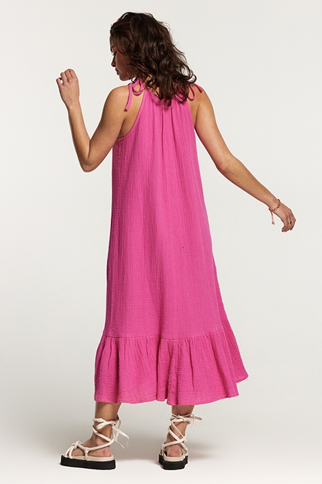 ANTIBES DRESS MOUSSELINE WAFFLE AZALEA PINK 2