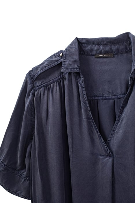 NAVY BLUE SHORT DRESS WITH SHOULDER TABS 4