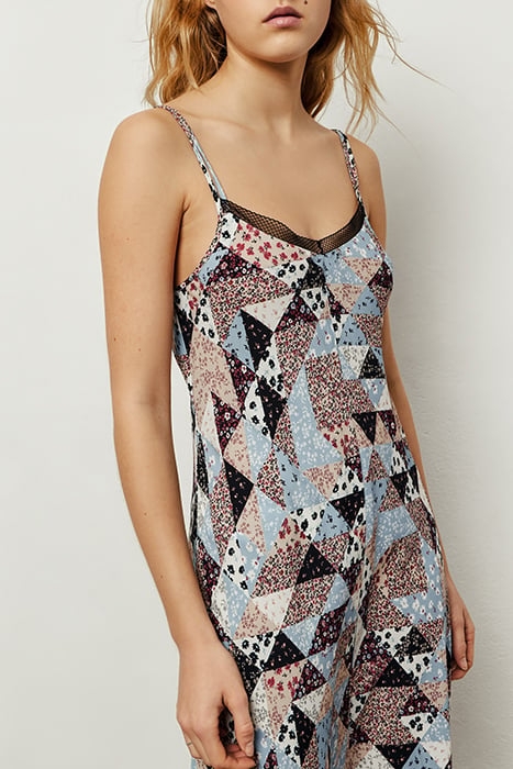 FLORAL PATCHWORK ECOVERO® VISCOSE MIDI DRESS, LACE 3