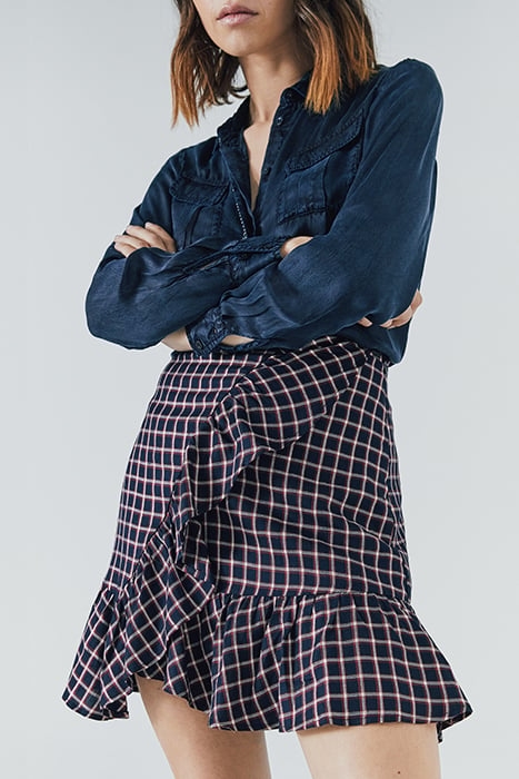 TARTAN AND METALLIC THREAD RUFFLED SKIRT 3