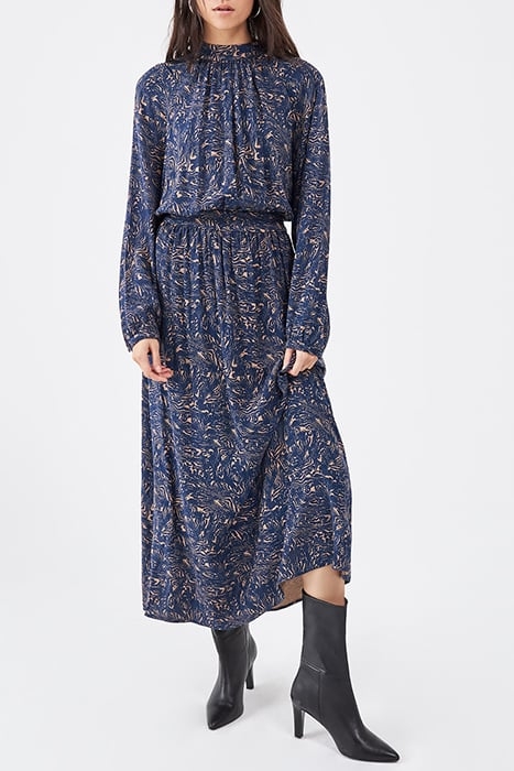 LONG DRESS WITH HIGH NECK AND PRETTY PRINT 2