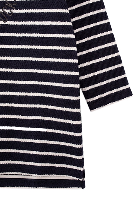 GIRLS’ NAVY STRIPED, EMBROIDERED SAILOR DRESS OFF-WHITE 4