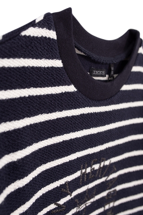 GIRLS’ NAVY STRIPED, EMBROIDERED SAILOR DRESS OFF-WHITE 5