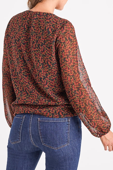BLACK LEAF PRINT BLOUSE 2