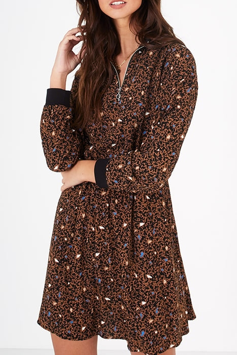 CARAMEL ARTY CAMOUFLAGE PRINT DRESS 2