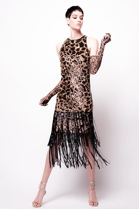 AROMATICO ABITO PAILLETTES MAC MULTI BEIGE/BLACK 1