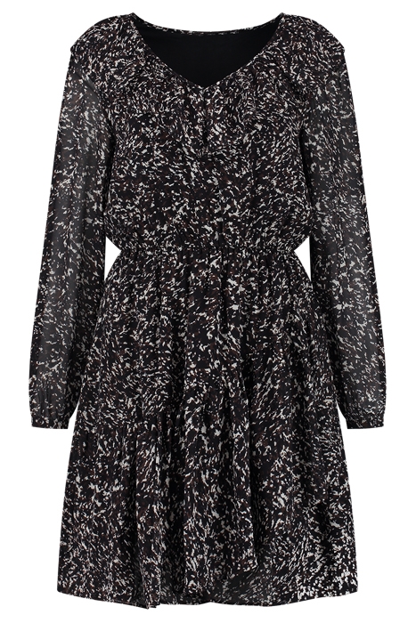 ROSIE DRESS ABSTRACT ANIMAL BLACK 1