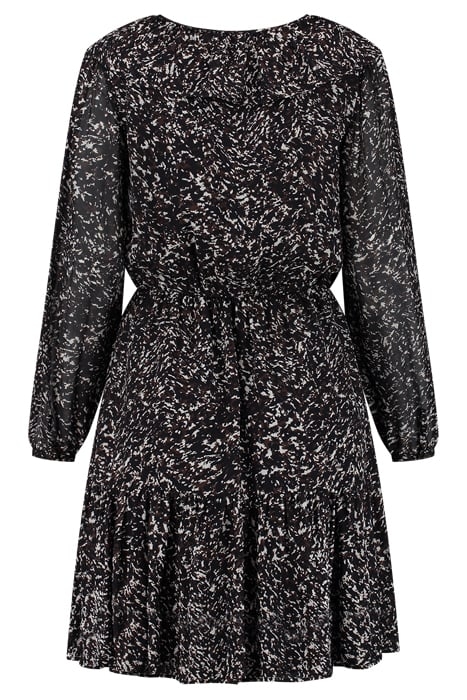 ROSIE DRESS ABSTRACT ANIMAL BLACK 2