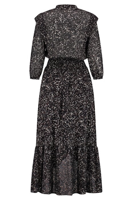 ROSIE MAXI DRESS ABSTRACT ANIMAL BLACK 2