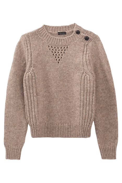 WOOL WOOL SWEATER CAMEL PUTS WOMEN'S SHOULDER BUTTONS 1