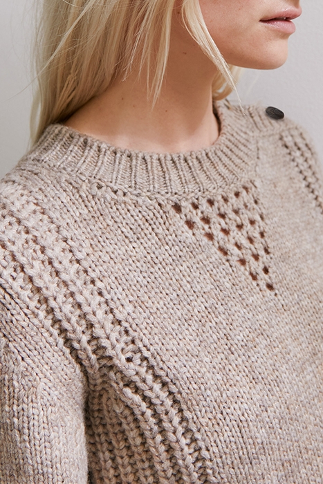 WOOL WOOL SWEATER CAMEL PUTS WOMEN'S SHOULDER BUTTONS 3