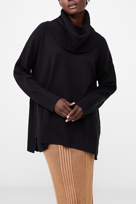 BABYSOFT RIBBED COWL NK JUMPER BLACK 1