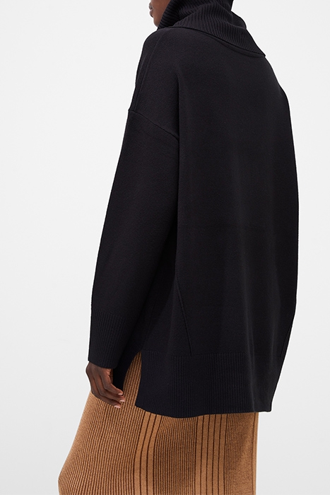 BABYSOFT RIBBED COWL NK JUMPER BLACK 2