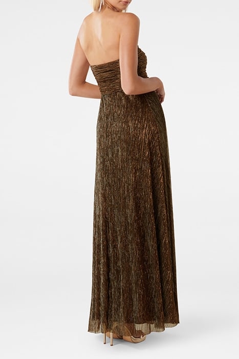 ANDY STRAPLESS PLISSE MAXI DRESS BRONZE 2