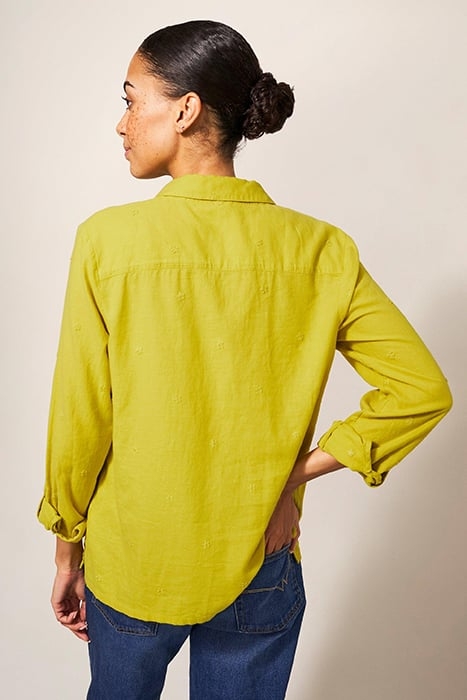 EMILIA ORGANIC COTTON SHIRT MID CHARTREUSE 2