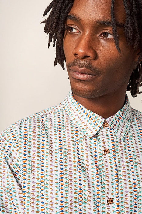 WARRICK ABSTRACT PRINTED SHIRT NATURAL MULTI 3