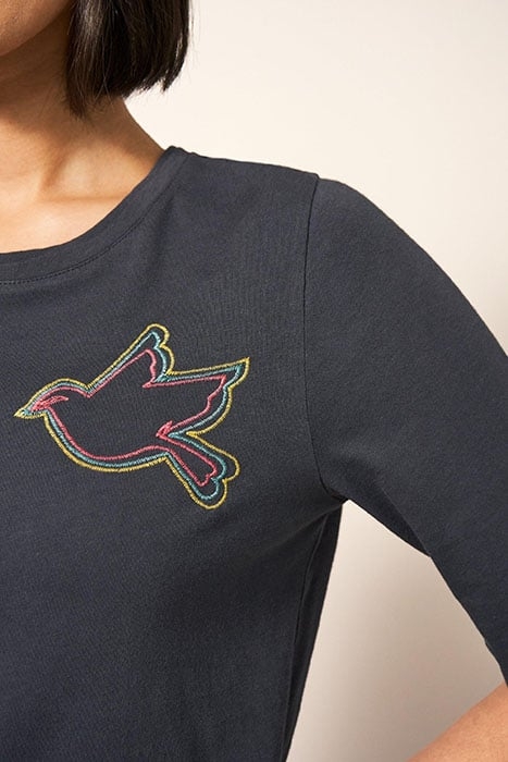 ANNABEL EMBROIDERED TEE GREY MULTI 4