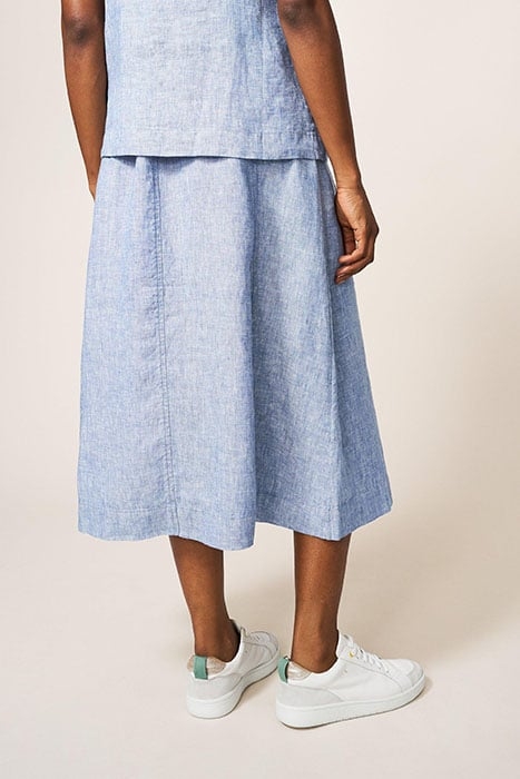 CIARA LINEN SKIRT CHAMBRAY BLUE 3