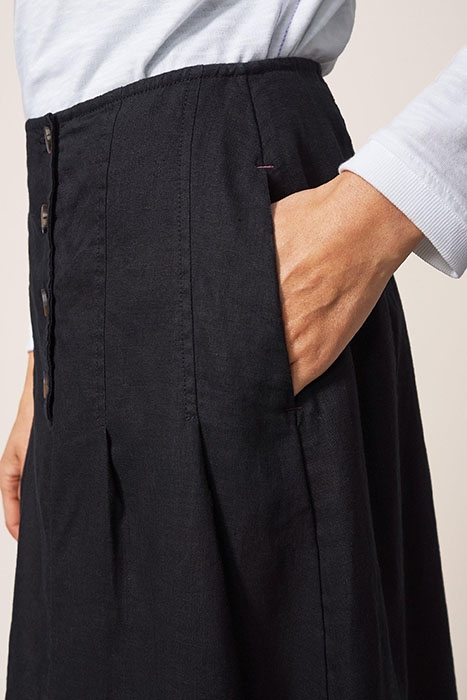 CIARA LINEN SKIRT WASHED BLACK 3