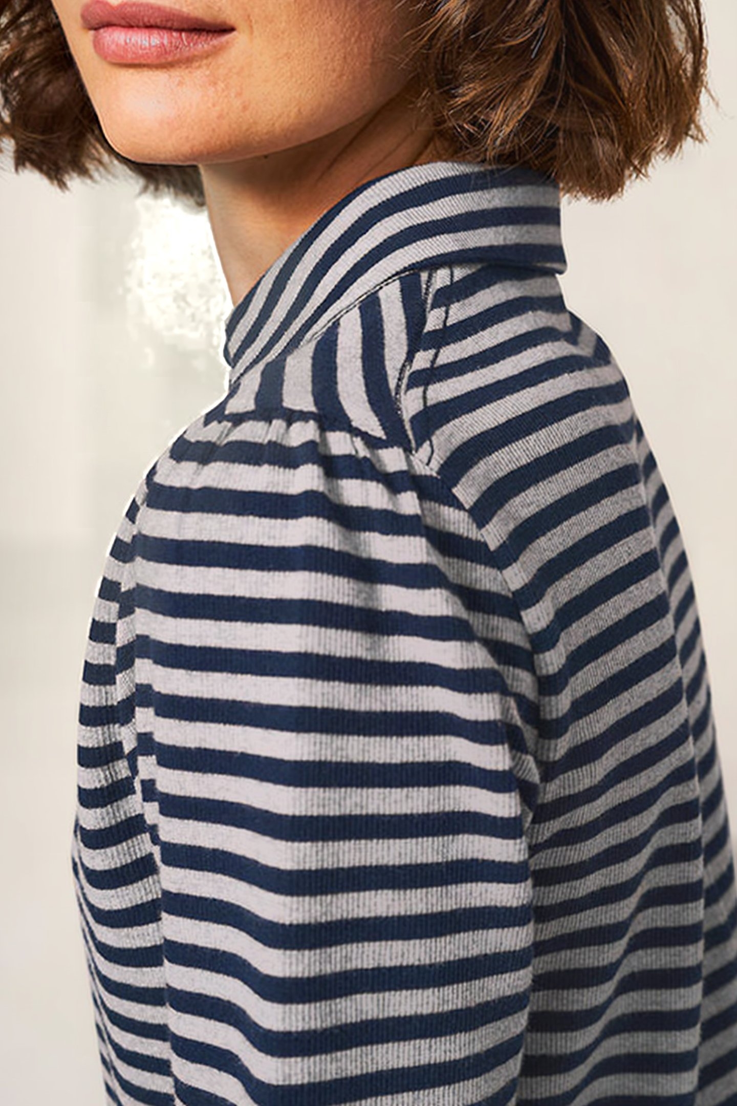 ROSIE RIB HALF SLEEVE NAVY MULTI 3