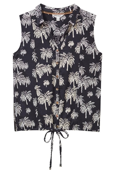 FLOWING GRASSES JERSEY SHIRT BLACK PRINT 4