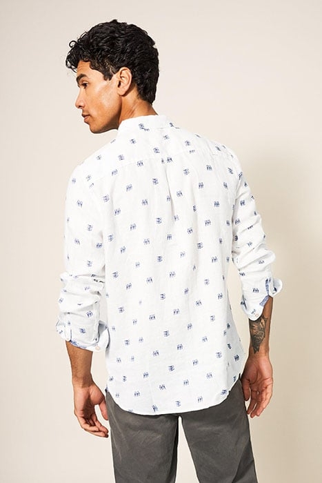 PEMBROKE FISH PR LS SHIRT WHITE MULTI 2