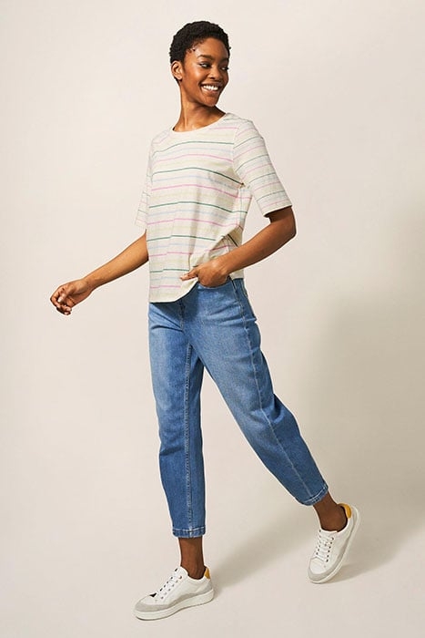 ANNABEL STRIPE TEE WHITE MULTI 2