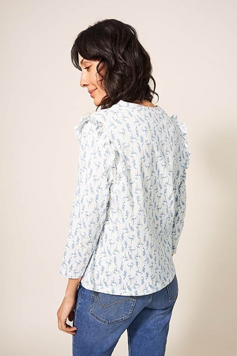 RUFFLE TEE IVORY PRINT 2