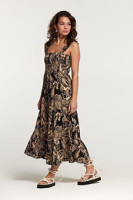 LADIES SEYCHELLES DRESS ARTSY LEAVES BLACK 3