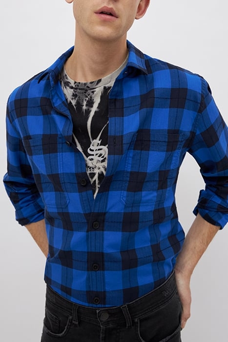 ELECTRIC BLUE CHECKERBOARD REGULAR SHIRT 5