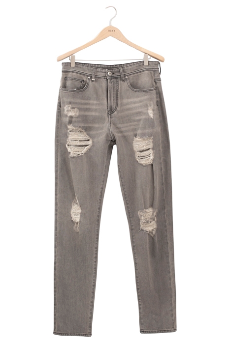 CHARCOAL SLIM JEANS WITH DISTRESSED PATCHES 1