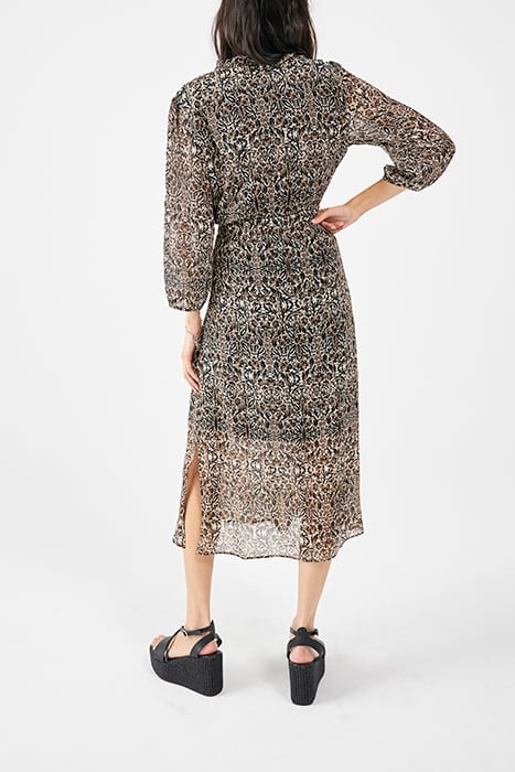 ARABESQUE PRINT LONG DRESS WITH VICTORIAN COLLAR 3
