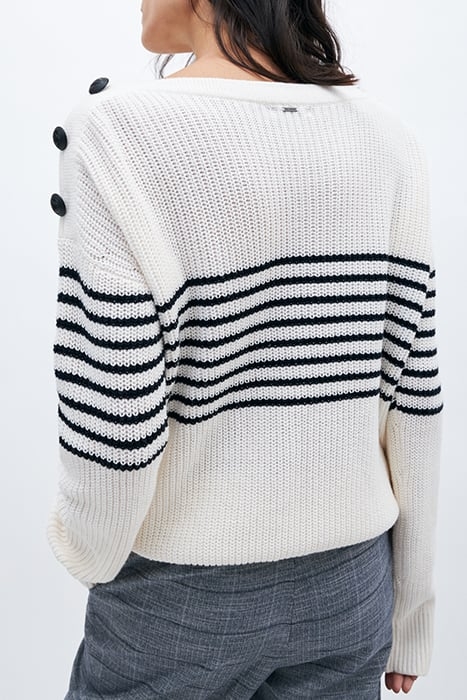 ECRU KNIT SAILOR STRIPE SWEATER 2
