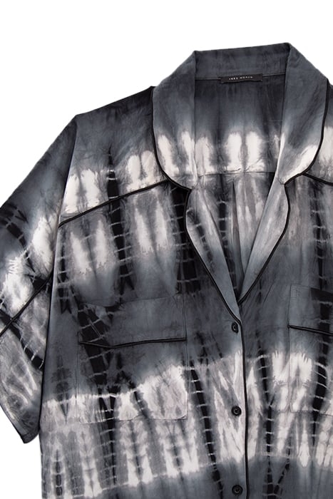 BLACK SHIRT DRESS WITH TIE-DYE PRINT 2