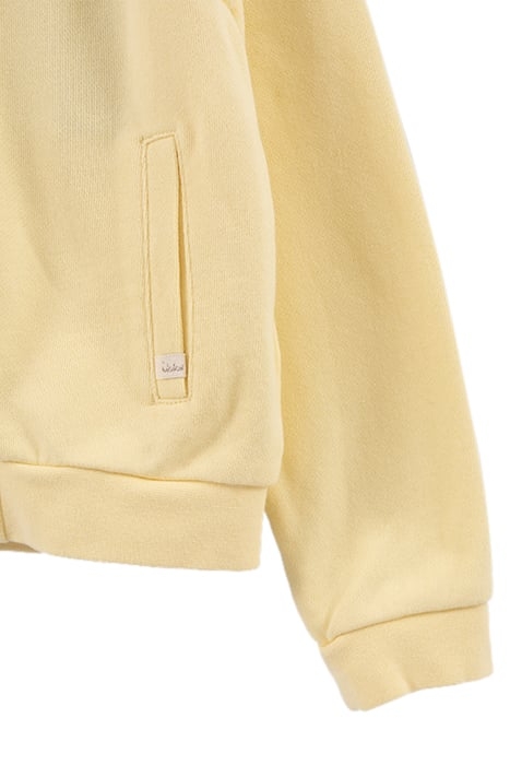GIRLS’ YELLOW HOODED CARDIGAN WITH PRINT ON BACK 5