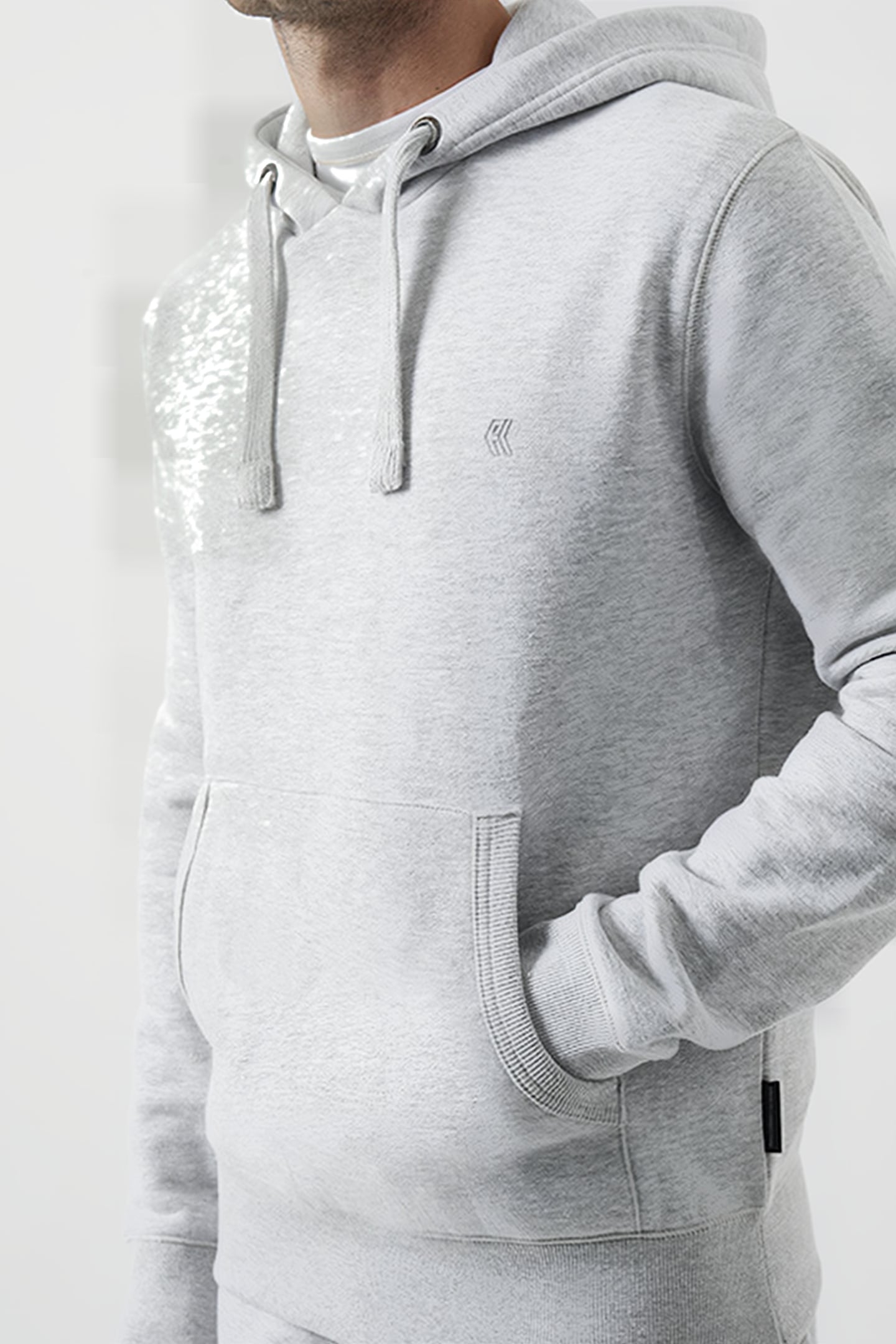 OVERHEAD SWEAT HOODIE LIGHT GREY MELANGE 4