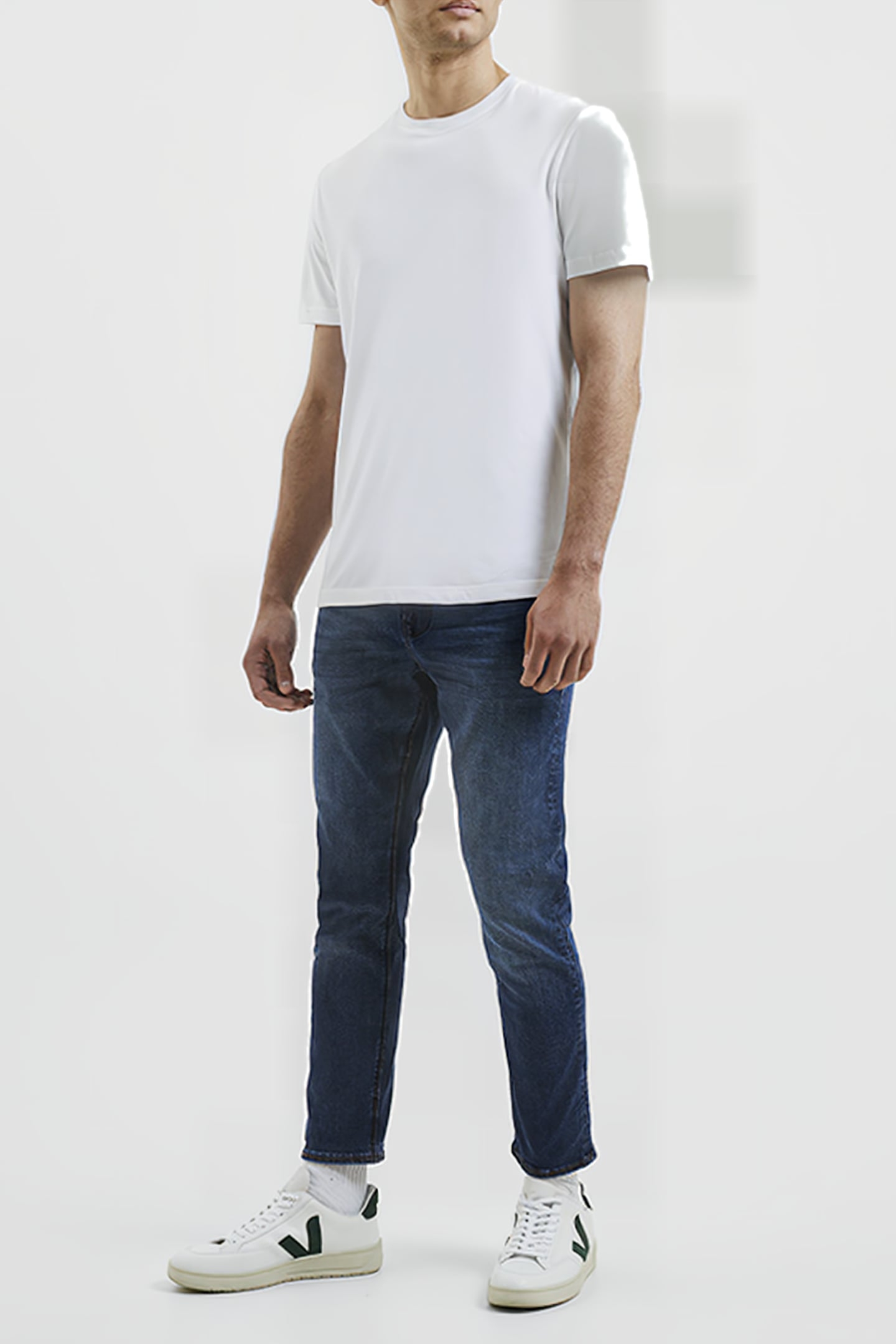 SLIM FIT STRETCH JEANS INDIGO SHORT 2