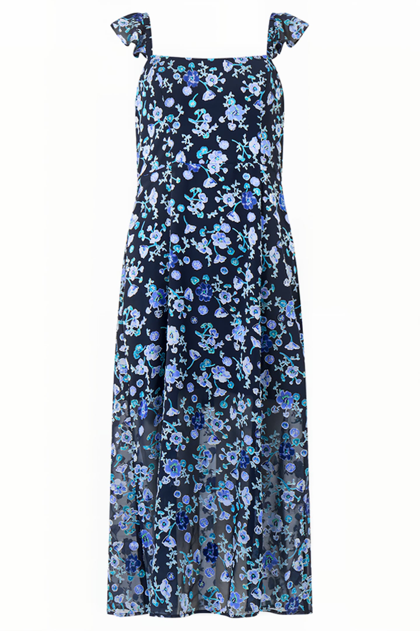 BETTE SATIN BURNOUT DRESS MARINE MULTI 3