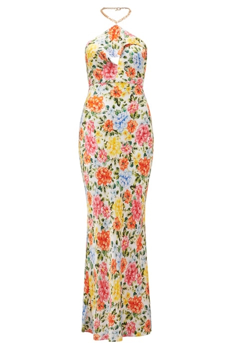 ESPERANCE SATIN HALTER MIDI BRIGHT HARDWICK FLORAL 3
