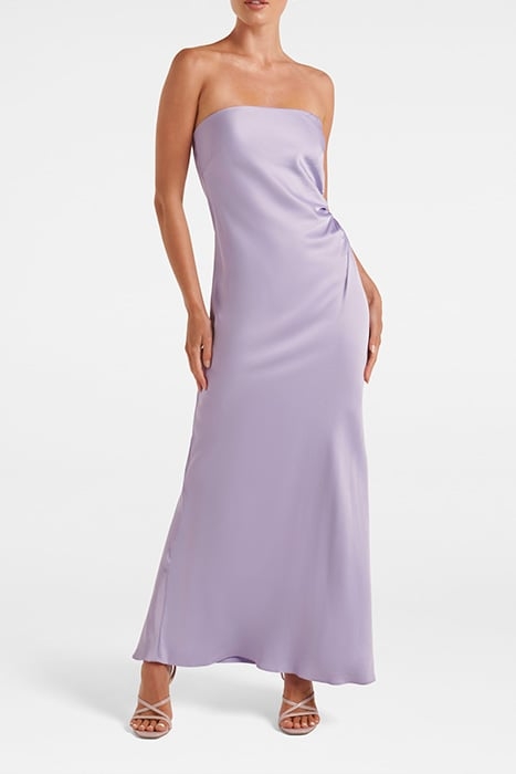 AVERY SATIN STRAPLESS DRESS BLOSSOMING LILAC 1
