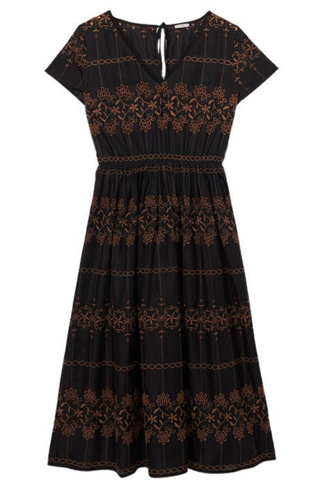 MIDI DRESS WITH EMBROIDERY BROWN 3