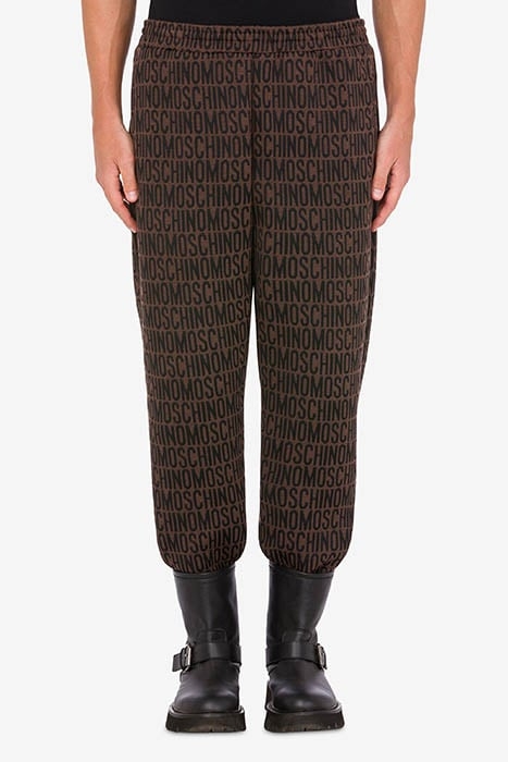 JOGGING IN ALLOVER LOGO JACQUARD FLEECE BROWN 1