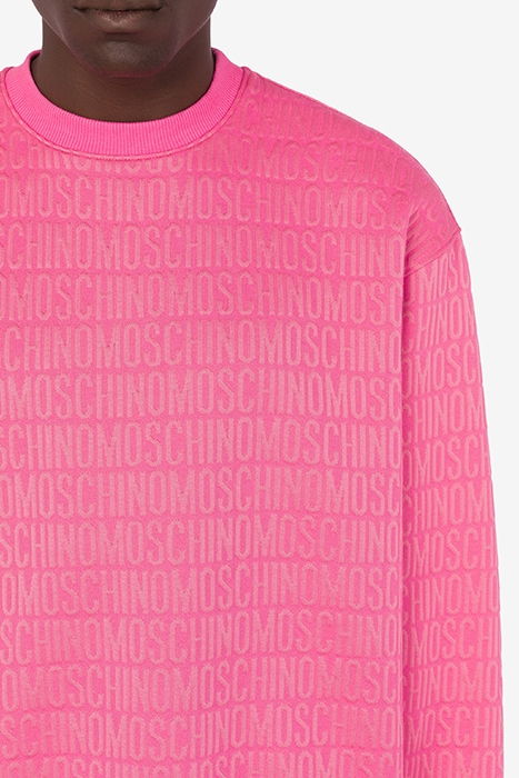 ALLOVER LOGO JACQUARD SWEATSHIRT FUCHSIA 4