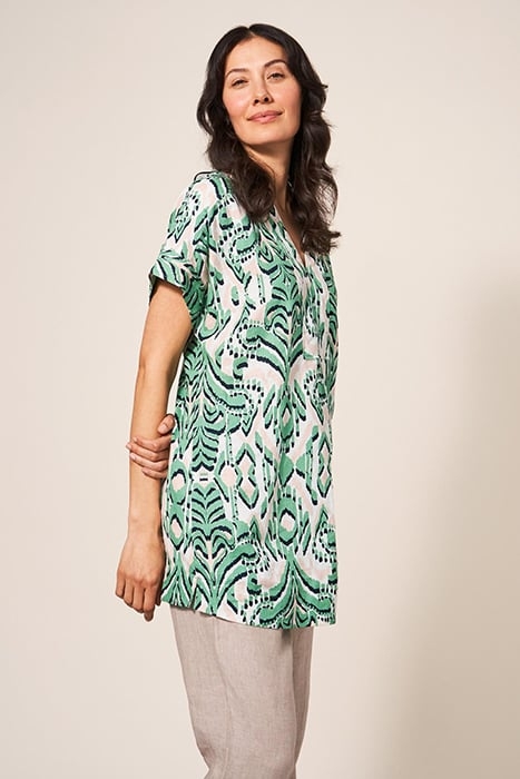 MARIANNE LINEN TUNIC GREEN 3