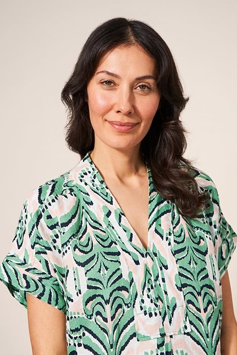 MARIANNE LINEN TUNIC GREEN 4