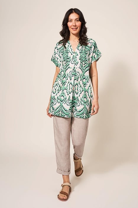 MARIANNE LINEN TUNIC GREEN 1